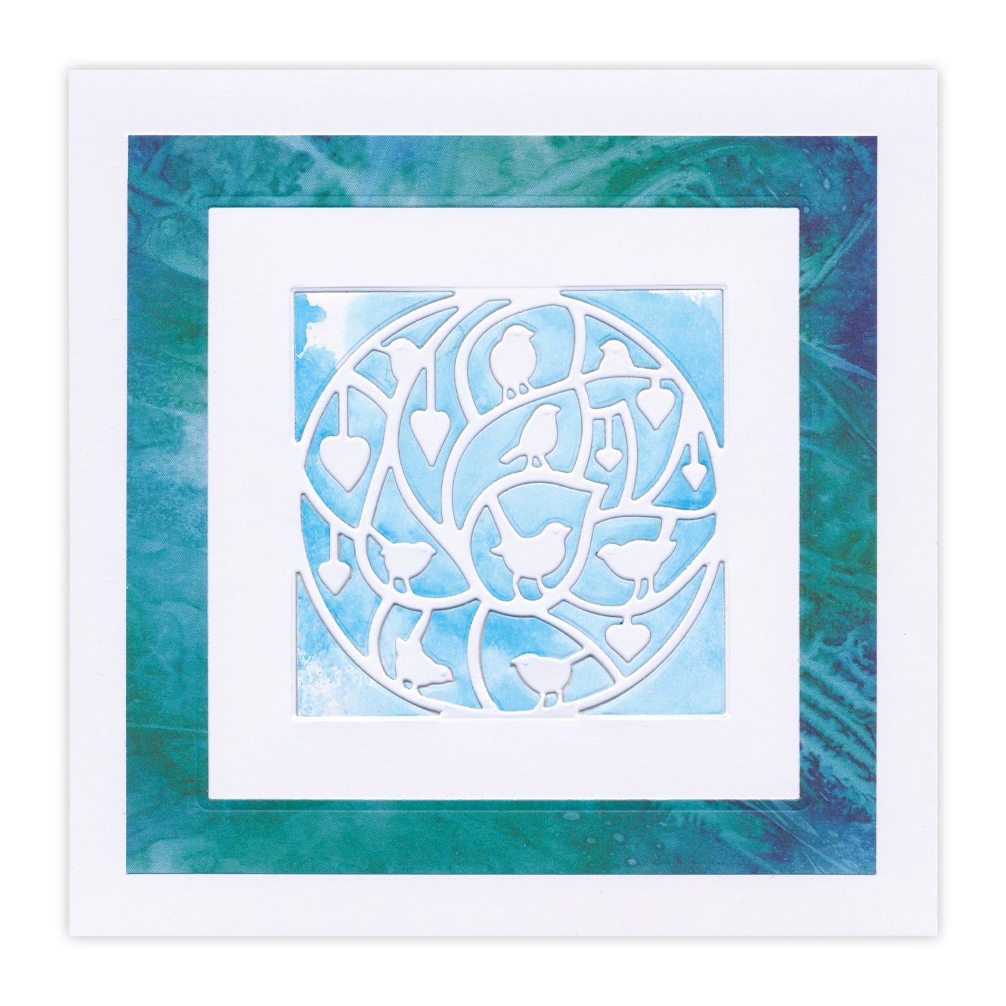 New Design Dies - 04 - Birds & Hearts Aperture Die 3" x 3"