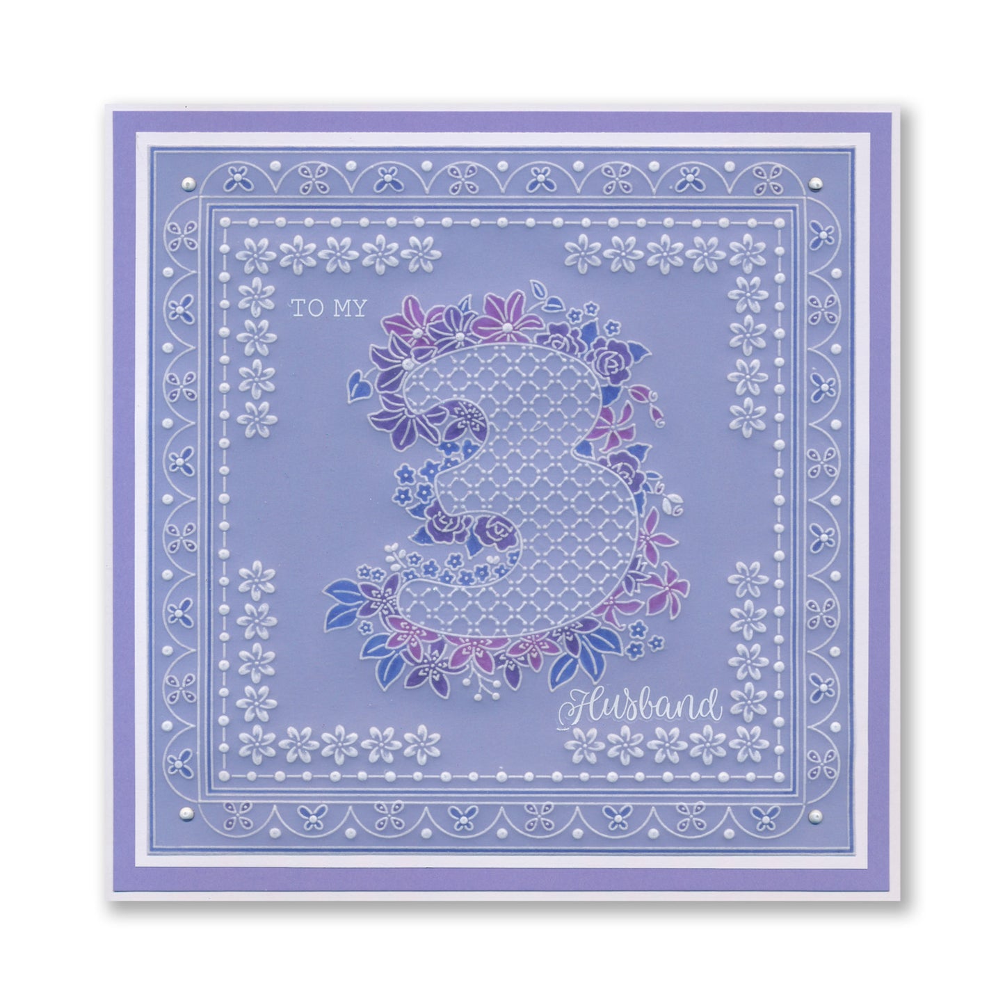 Linda's Floral Number 3 A6 Square Groovi Plate
