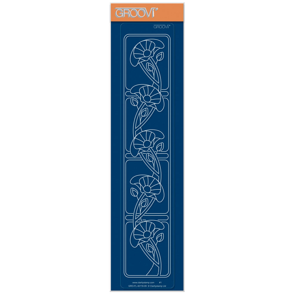 Art Nouveau Poppies Groovi Border Plate