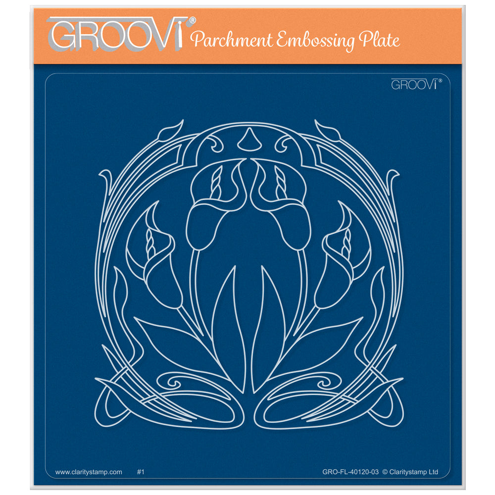 Art Nouveau Lilies A5 Square Groovi Plate