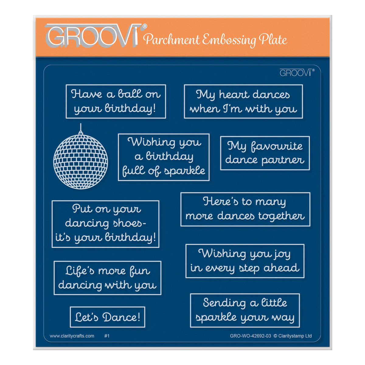 The Joy of Dance Sentiments A5 Square Groovi Plate
