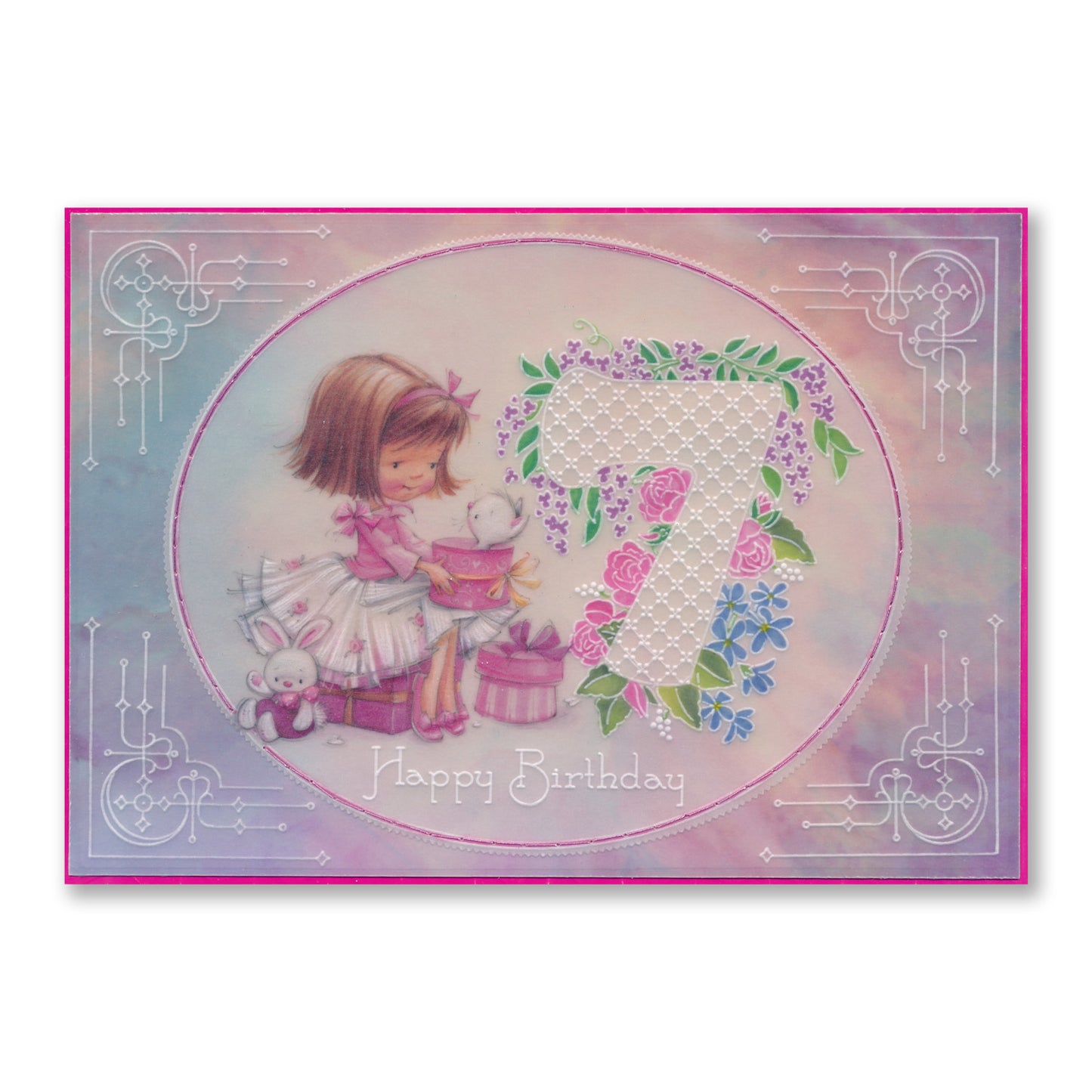 Linda's Floral Number 7 A6 Square Groovi Plate