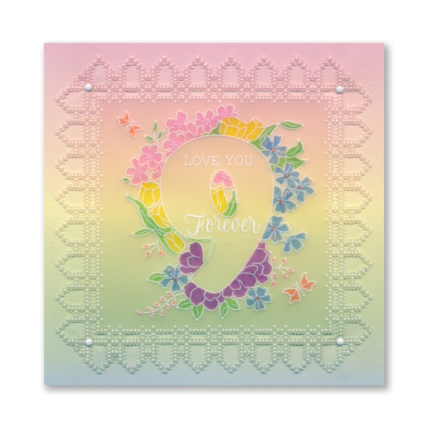 Linda's Floral Number 9 A6 Square Groovi Plate