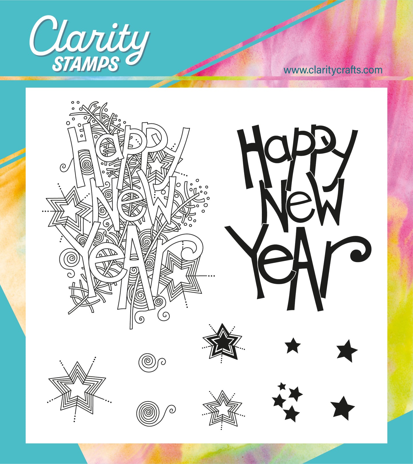 Happy New Year A5 Square Stamp Set