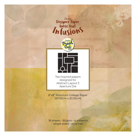 Tea Papers - Abstract Layout 3 Infusions Collage Paper 8" x 8"