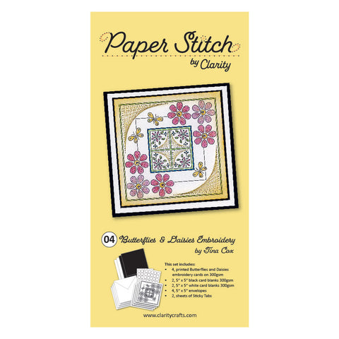 Paper Stitch by Clarity - Butterflies & Daisies Embroidery Card Pack