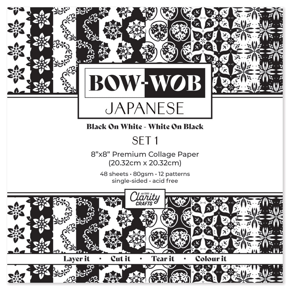 BOW-WOB 8" x 8" Collage Papers - Japanese Set 1