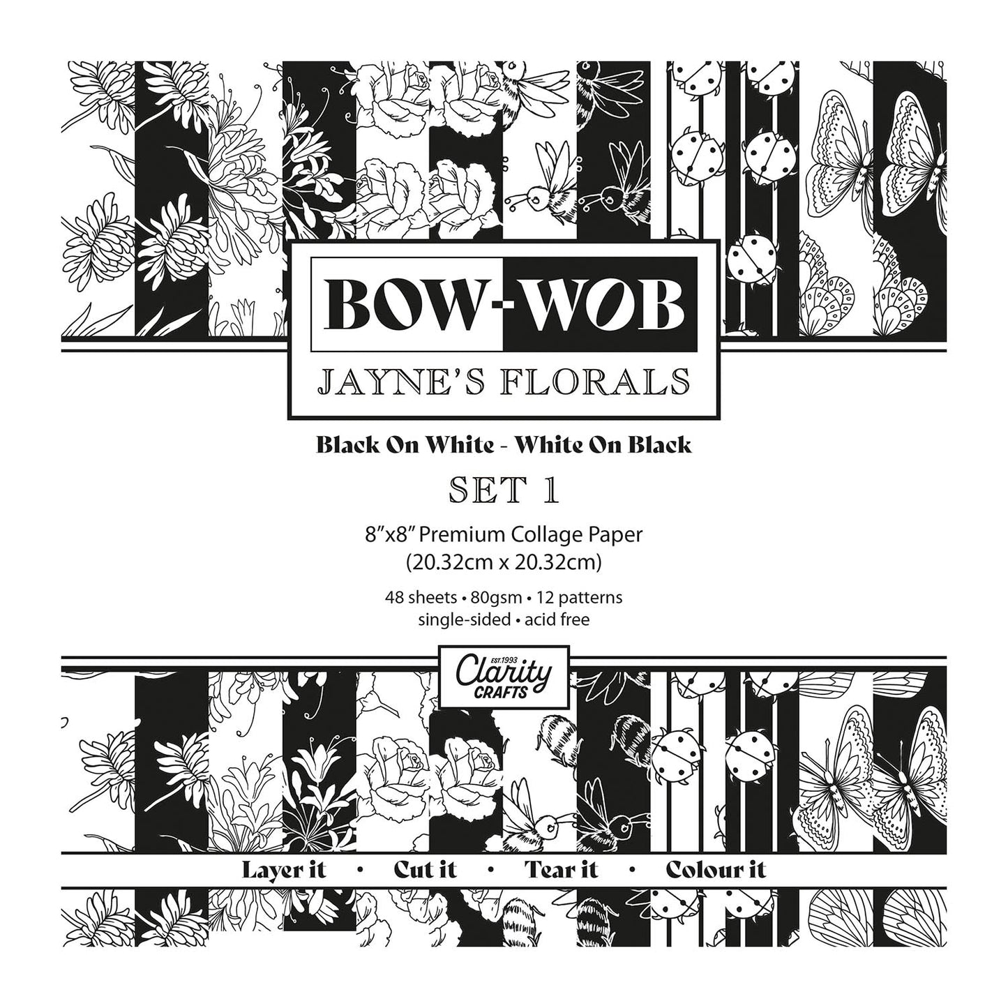 BOW-WOB 8" x 8" Collage Papers - Jayne Nestorenko Florals Set 1