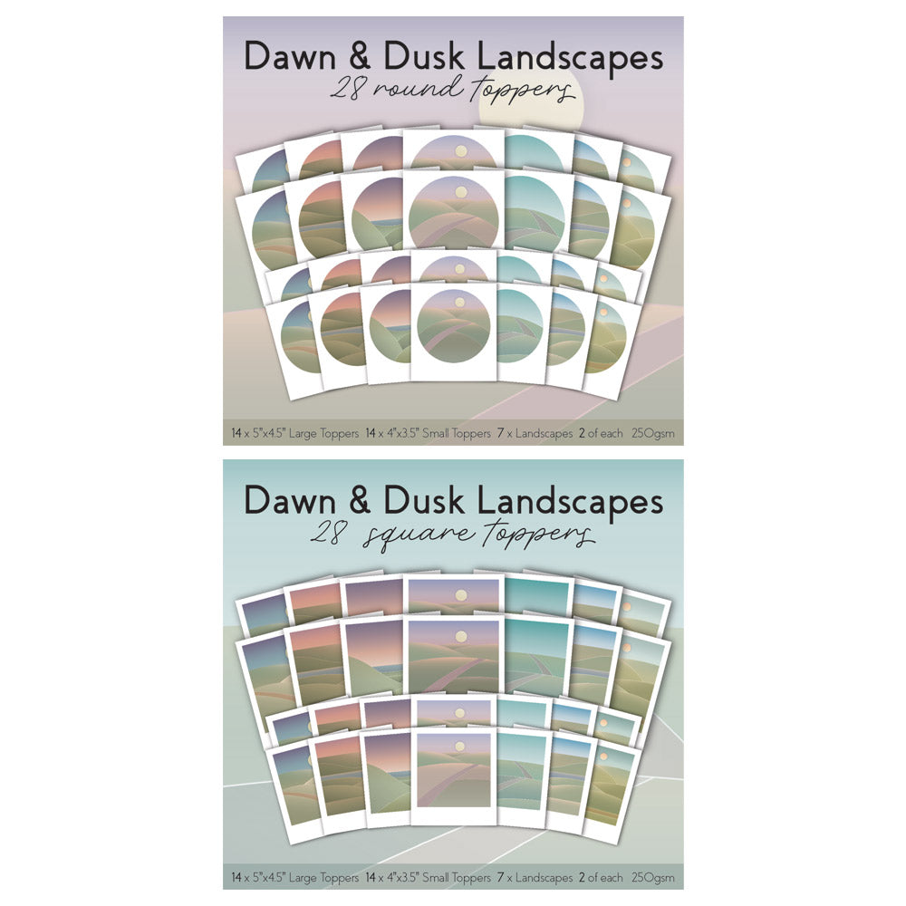Dusk & Dawn Landscapes - Round & Square Toppers Duo