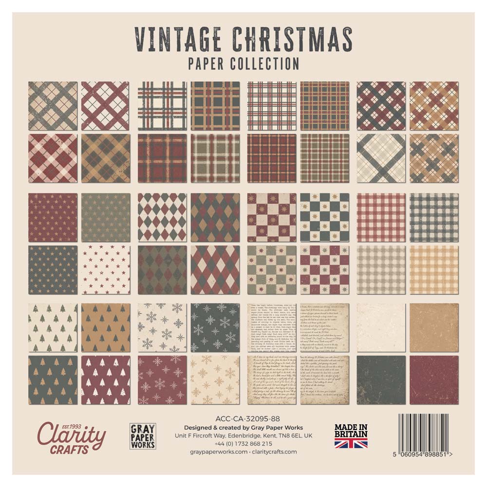 Vintage Christmas Paper Collection 8" x 8"