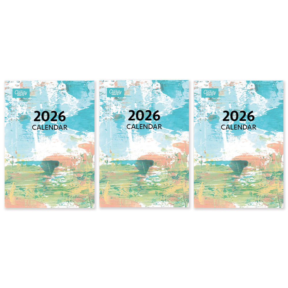 3x A4 Clarity Build a Calendar 2026 with 14x Card