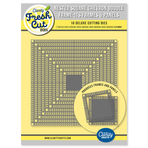 Nested Square Chevron Doodle Frame-Its Frames & Panels Die Set