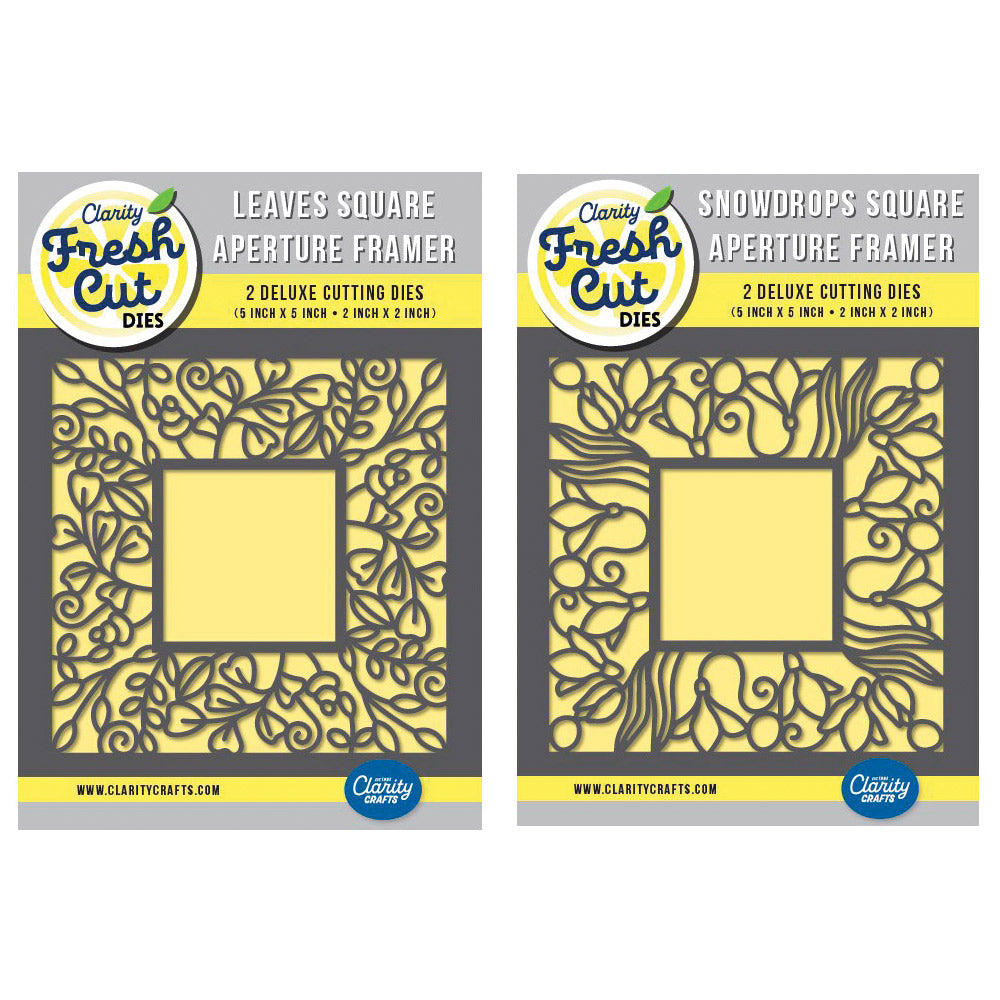 Japanese Leaves & Snowdrops Square Aperture Framer Die Set Duo