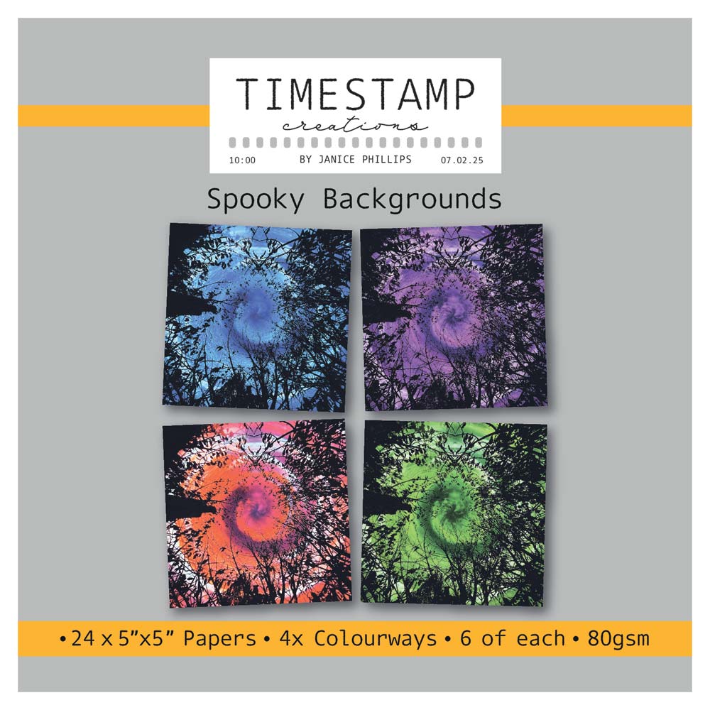 Timestamp Creations by Janice Phillips - Spooky Backgrounds 5" x 5 Paper Pack