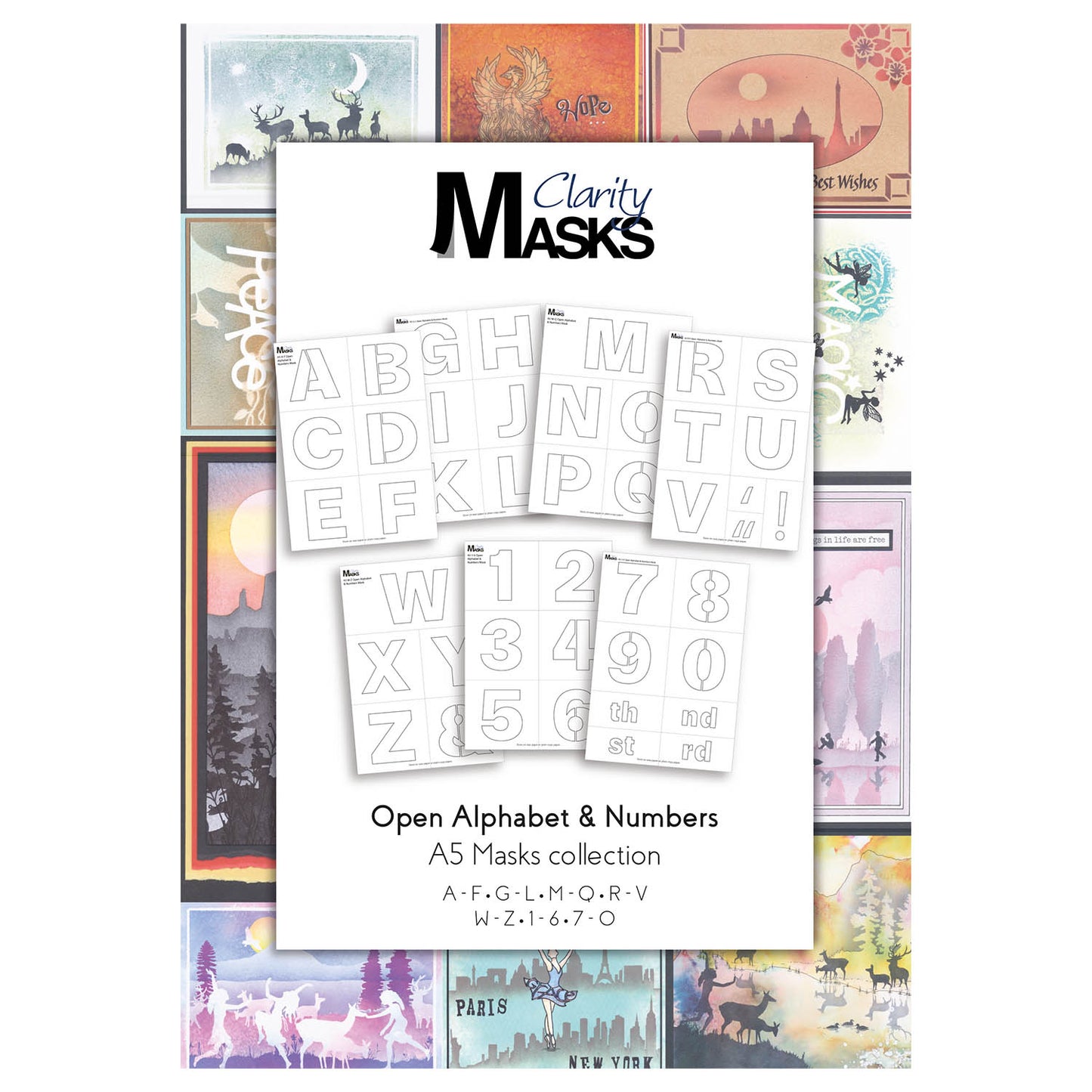 Open Alphabet & Numbers A5 Mask Set