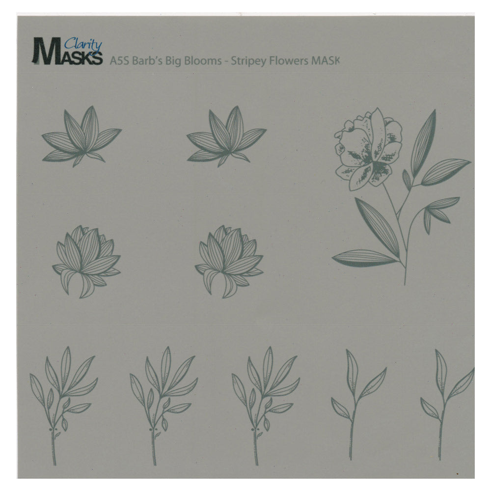 Mask for A5 Square Barbara's Big Blooms - Stripey Flowers