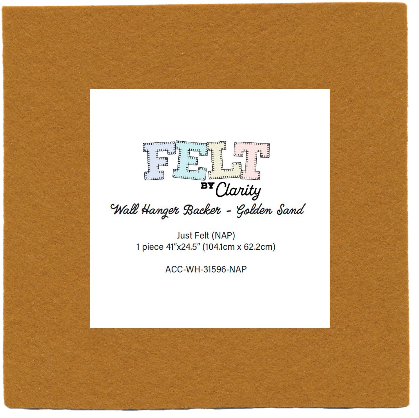 Felt by Clarity - Wall Hanger Backer - Golden Sand 41" x 24.5" Non-Adhesive Backed Felt x1