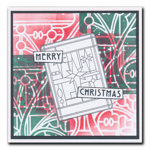 Art Nouveau Christmas Holly A5 Stencil
