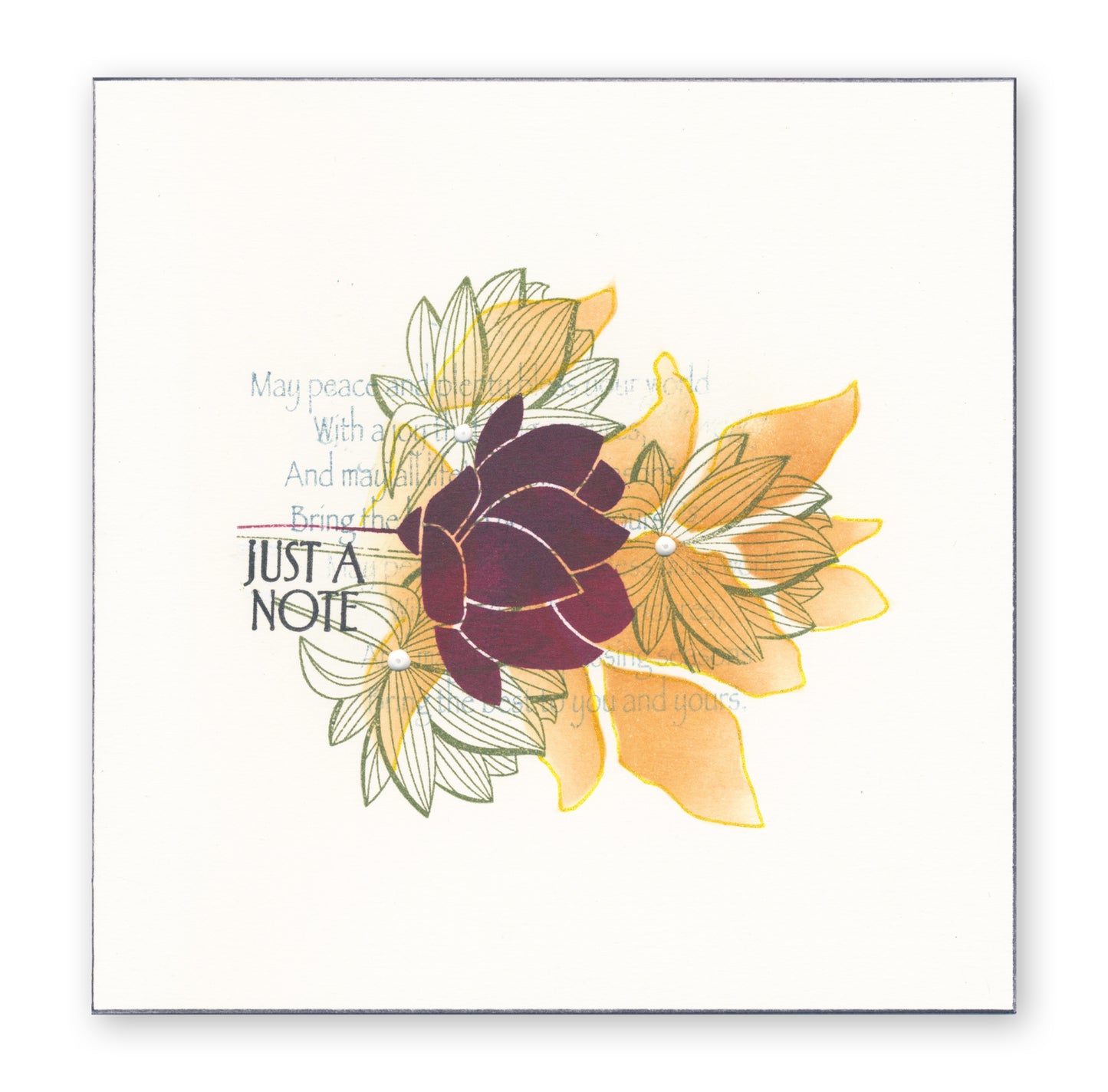 Barbara's Big Blooms - Silhouette Flowers A4 Square Stamp & Mask Set