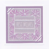 Floral Frame & Sentiments  - Best Wishes Clematis A6 Square Groovi Plate