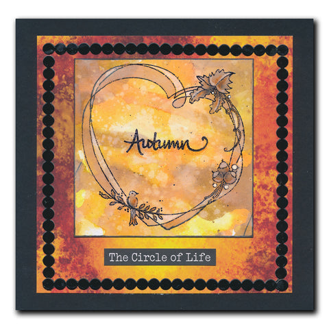 Barbara's Bijou Entwined Autumn Wreath A6 Stamp Set
