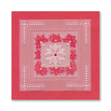Festive Frame & Sentiments - Merry Christmas Poinsettia A6 Square Groovi Plate