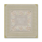 Festive Frame & Sentiments - Peace on Earth Rose A6 Square Groovi Plate