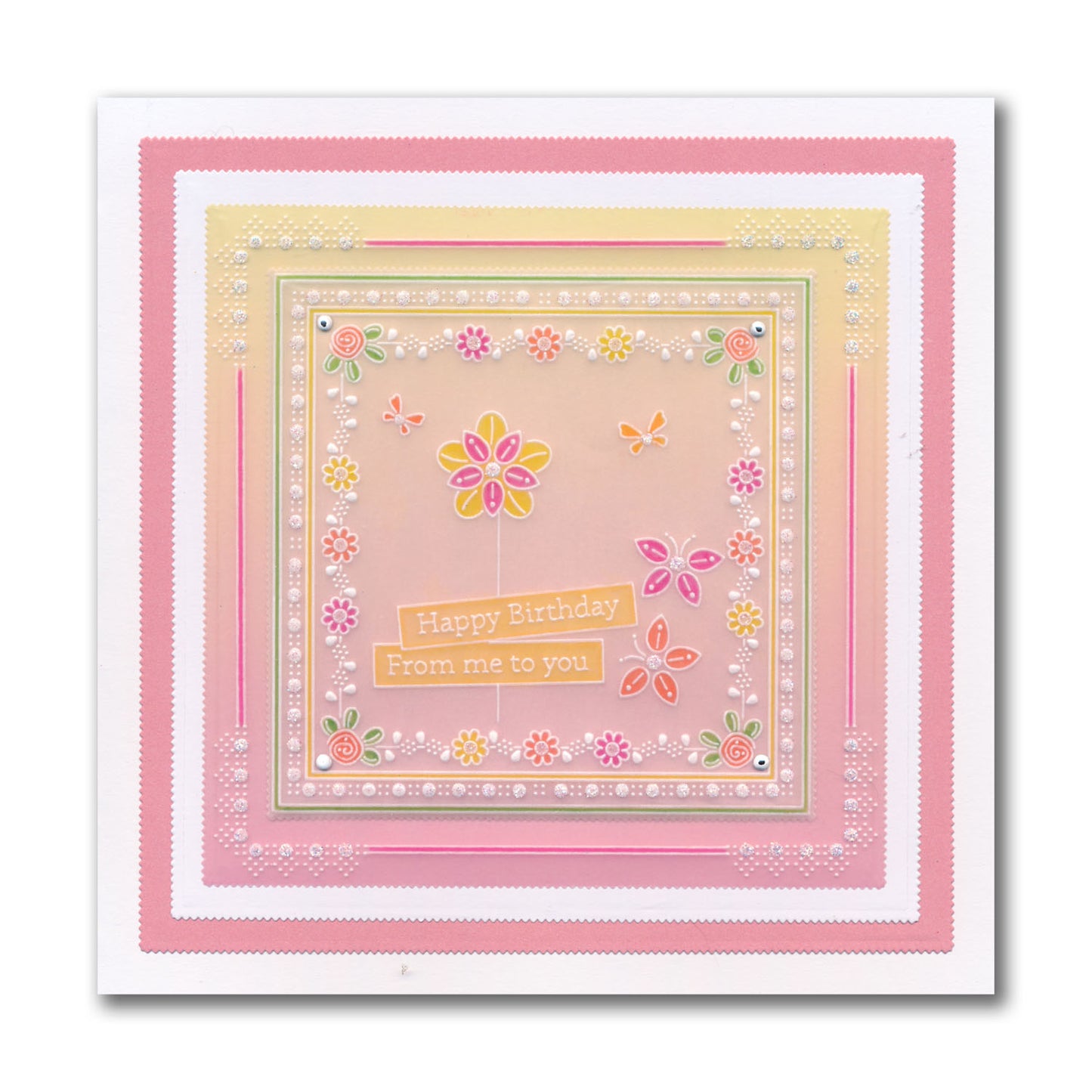 Beautiful Butterfly & Sprig Parchlet A6 Square Groovi Plate