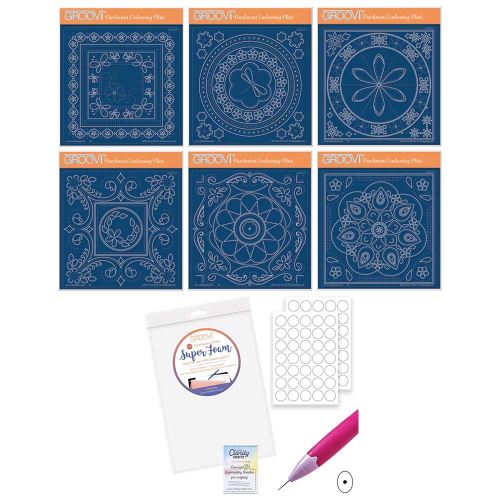Everyday Embroidery A5 Square Groovi Plate Collection & Accessories Kit