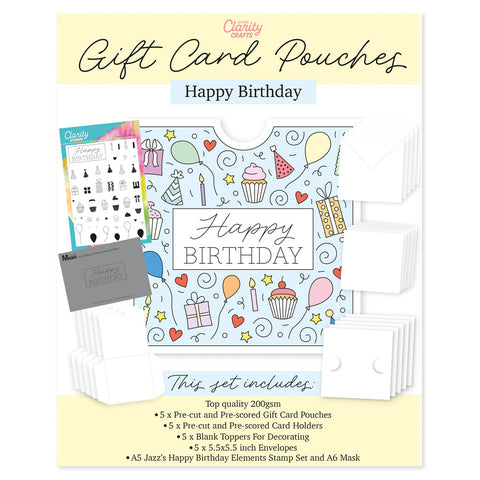 Jazz's Happy Birthday Voucher Pouch Stamp, Mask, Die Cut Wallets & Envelopes Collection