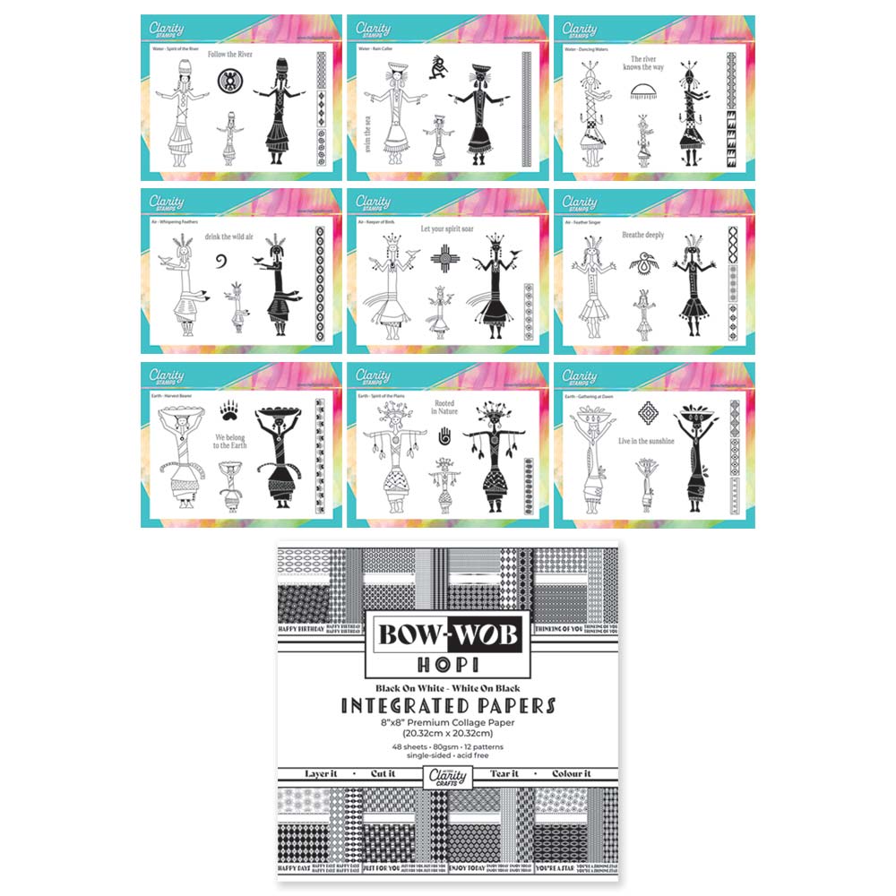 Hopi Dancers A6 Stamp Collection & BOW-WOB Hopi Integrated Papers 8" x 8"