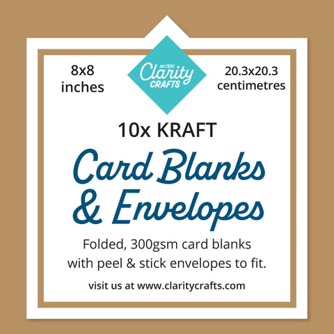 8" x 8" Kraft Card Blanks & Envelopes x10