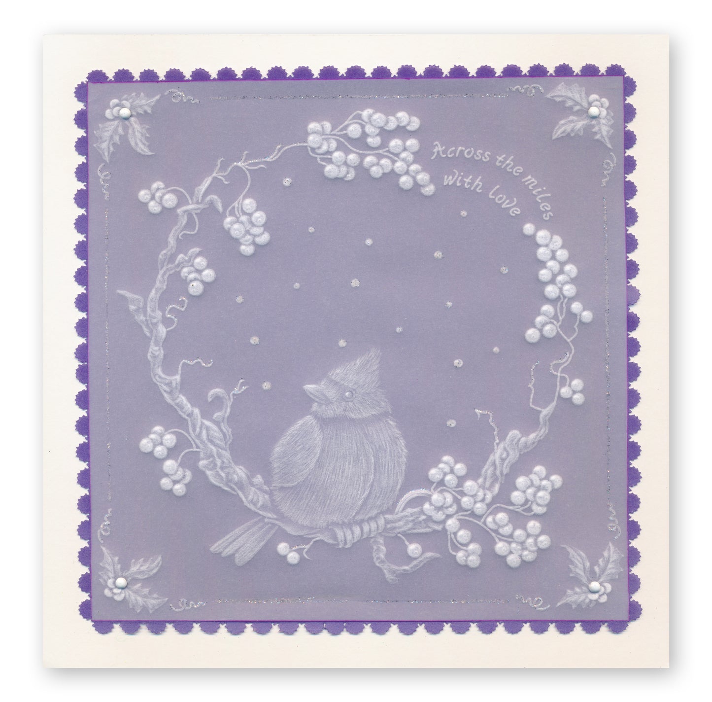 Linda's Robins & Red Cardinal Wreath Duet A5 Square Groovi Plate Set