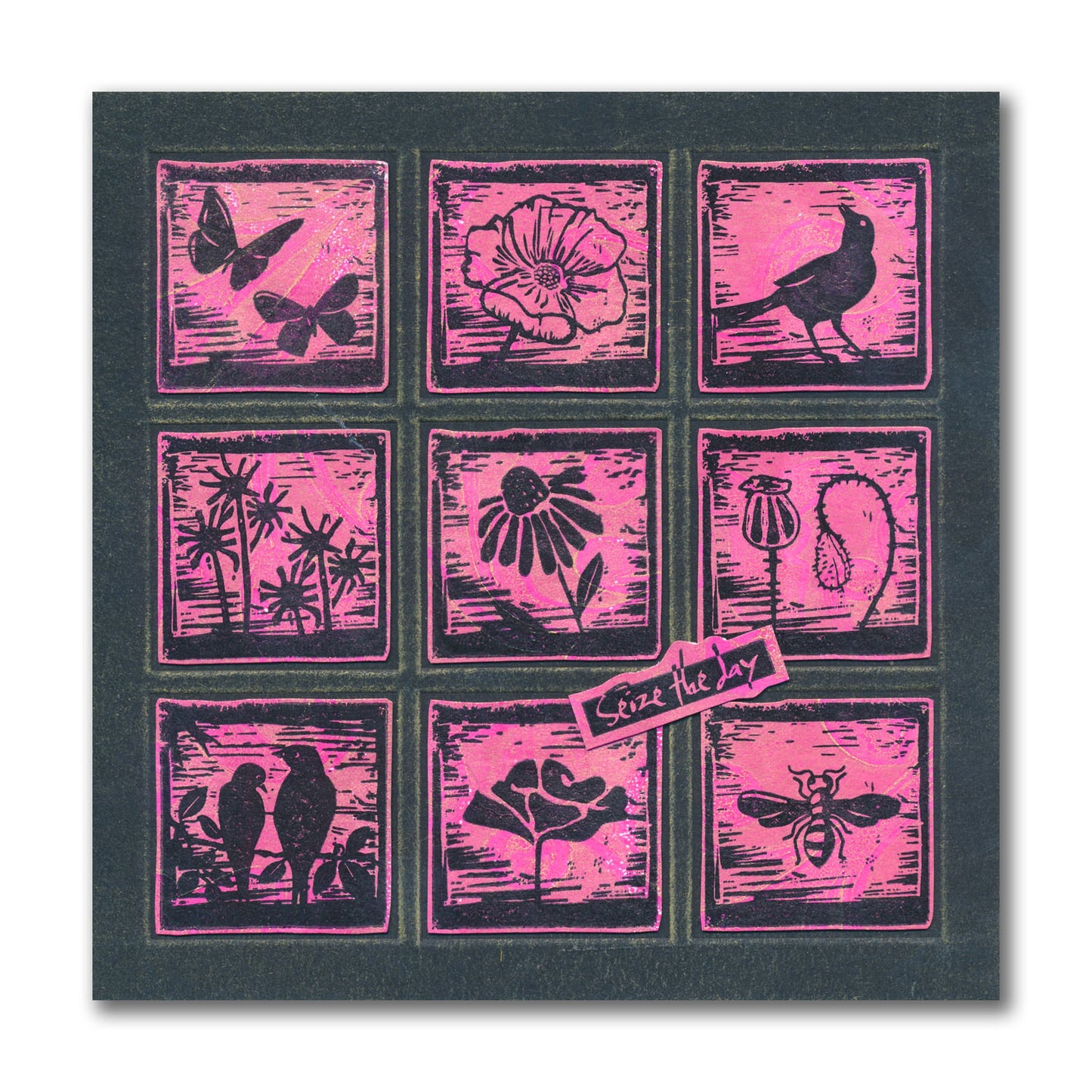 Linocut Mini Sampler A4 Stamp Set