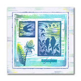 Small Linocut - Together Birds - Two Way Overlay A6 Stamp Set