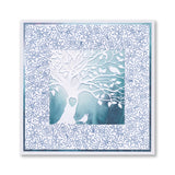 Barbara's Joy - Floral Panel - Two Way Overlay A5 Square Stamp Set