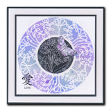 Barbara's SHAC Love - Japanese 2 Way Overlay Flowers & Butterflies Stamp, Mask & Stencil Duo