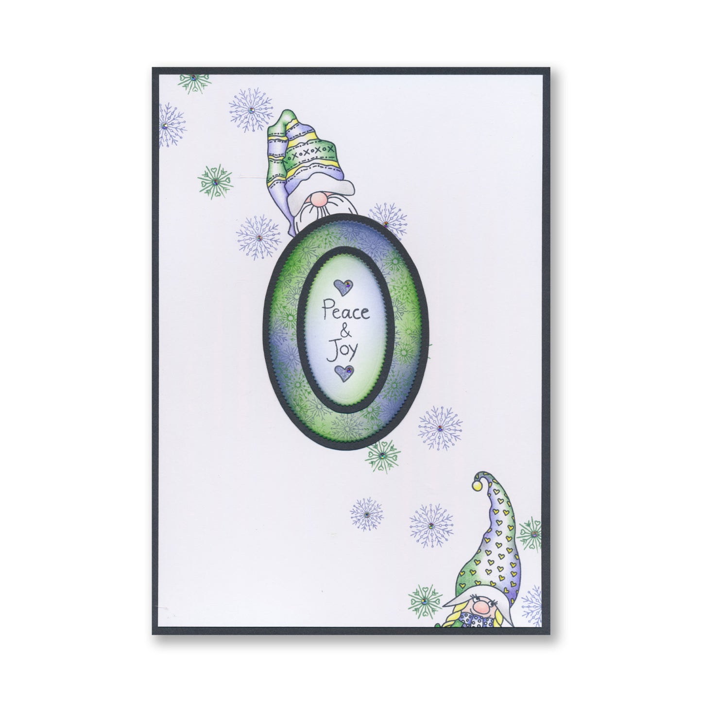 Barbara's Christmas Güd Gnome & Sentiments A6 Square Stamp & Mask Set