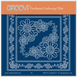 Tina's Dainty Daisy & Rose Parchlet A6 Square Groovi Plate