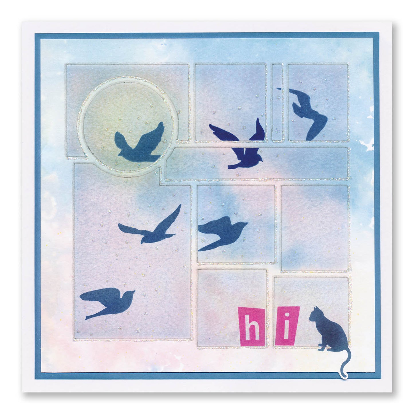 Abstract Layout 2 7" x 7" Stencil Duo