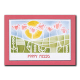 Art Nouveau Bed of Roses & Poppy Fields A5 Stencil Duo
