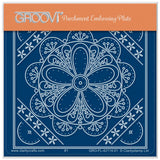 Tina's Buttercups & Fans Embroidery Parchlet A6 Square Groovi Plate