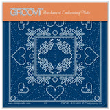 Tina's Hearts & Swirls Embroidery Parchlet A6 Square Groovi Plate