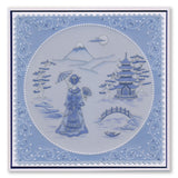 Linda's Japanese Pagoda Layering Frame A4 Square Groovi Plate