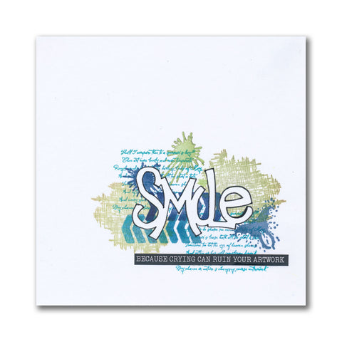 Smile - Feel Good Words - Two Way Overlay A6 Stamp & Mask Set