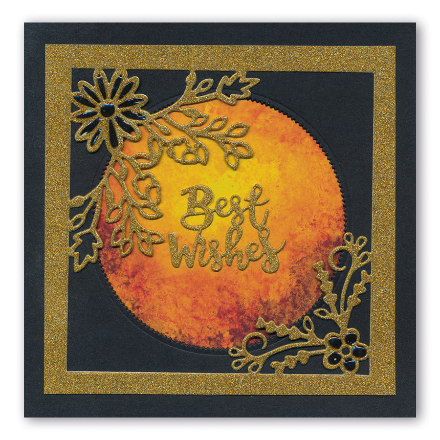 Love and Best Wishes Floral Frame Clarity Fresh Cut Die