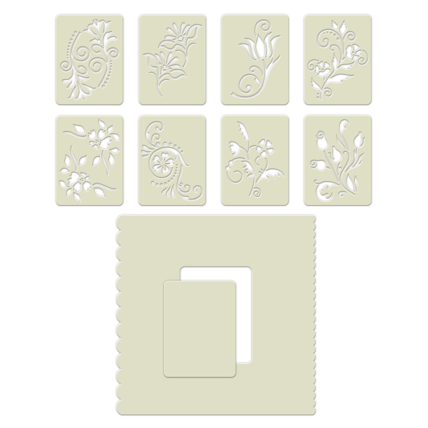 Wee Floral Swirl Stencils & Stencil Mate - DOUBLE LOYALTY POINTS