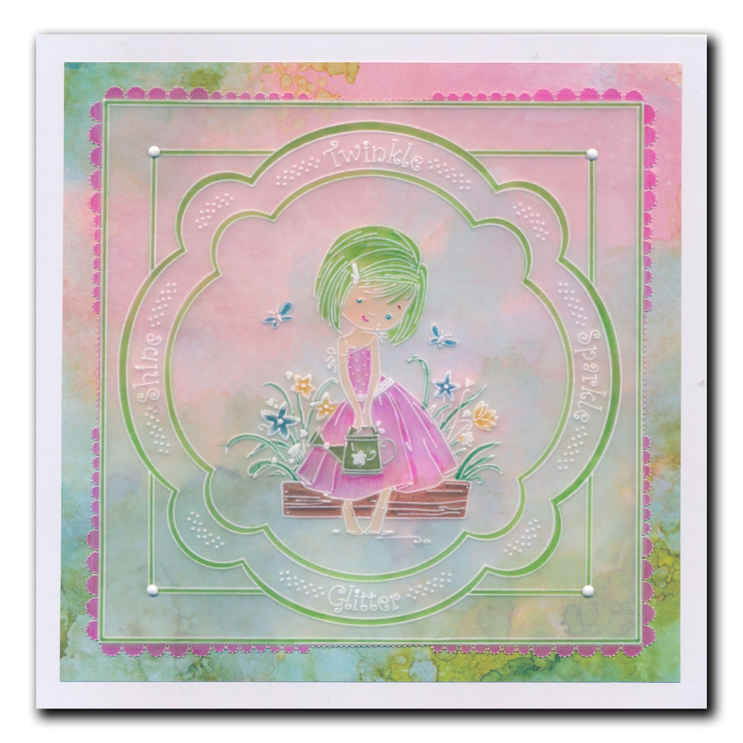 Flower Poppets A6 Square Groovi Plate Collection