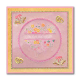 Jazz's On Your Anniversary - Floral Panels A6 Square Groovi Plate