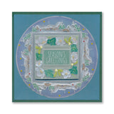 Festive Frame & Sentiments - Season's Greetings Christmas Rose A6 Square Groovi Plate